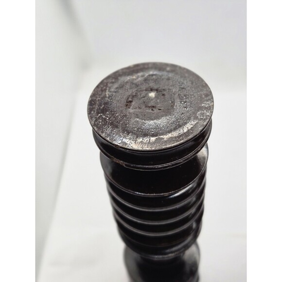 Antique Hand Made Turned Wood Gothic Style Wooden Candle Stick Holder Old World - Picture 8 of 13